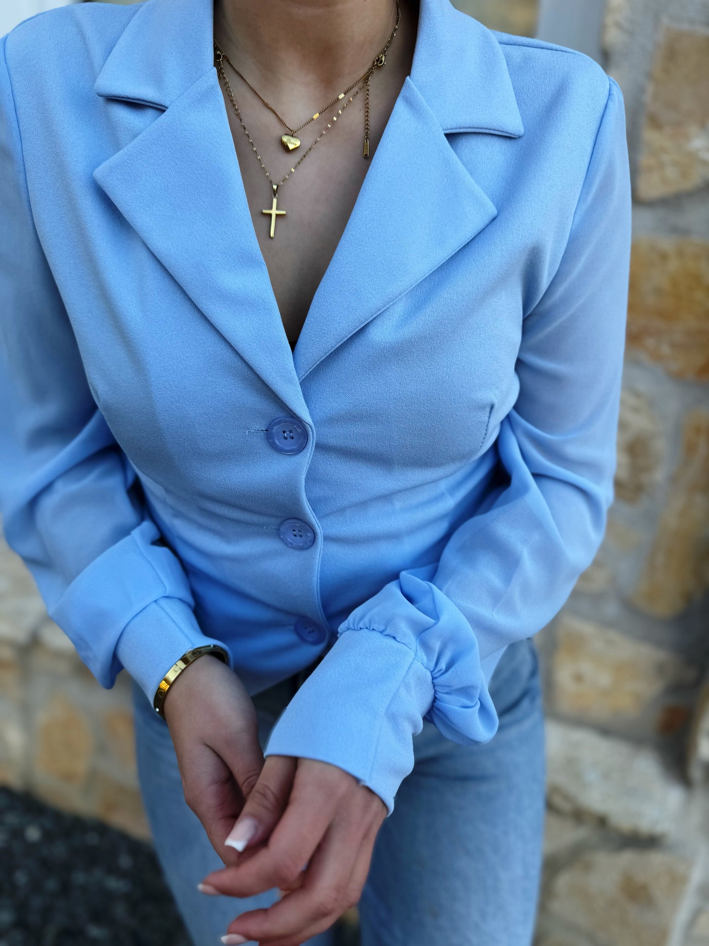 Blazer Bluse Blau