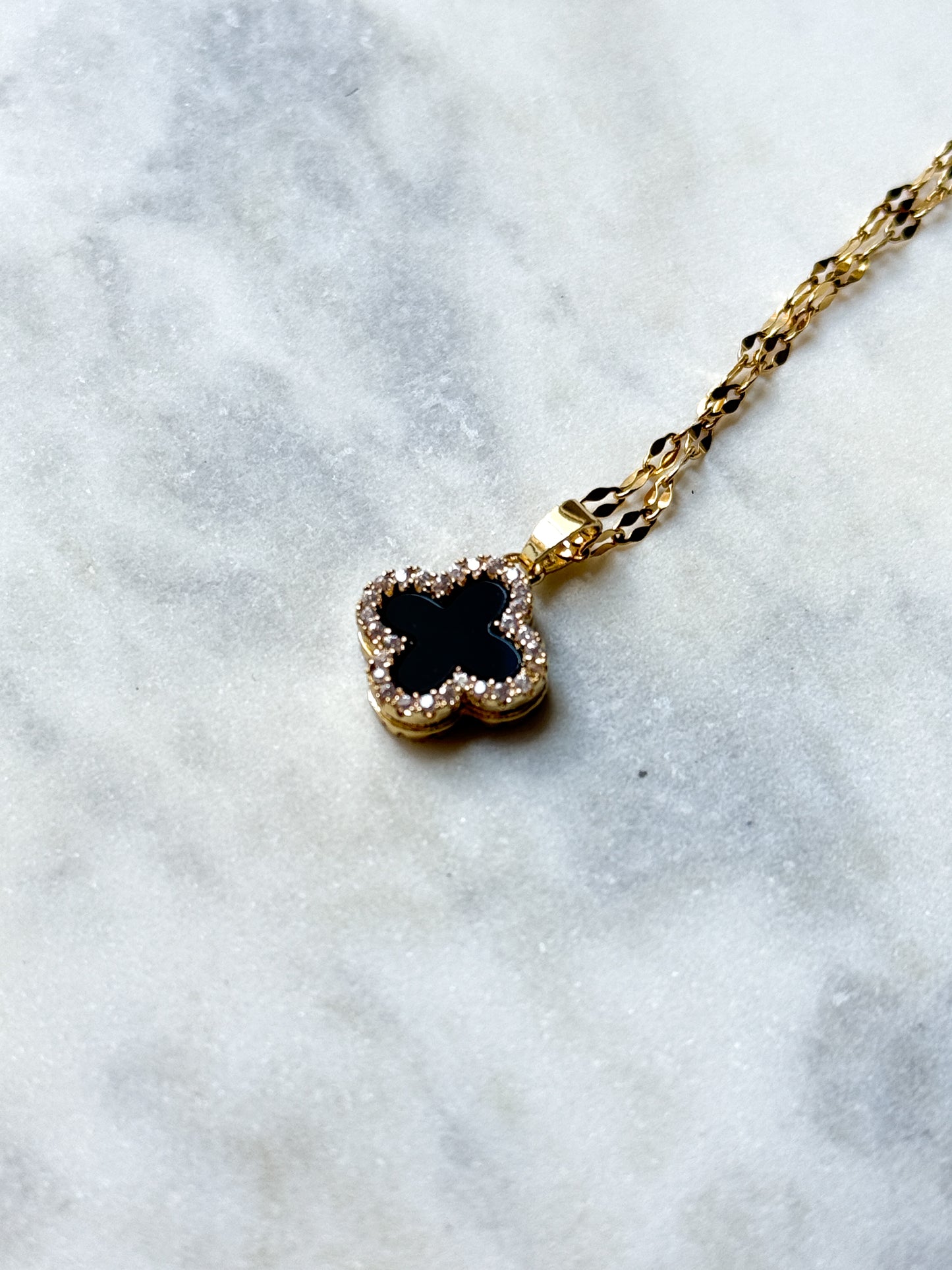 Klee Duo Kette Schwarz/ Weiß