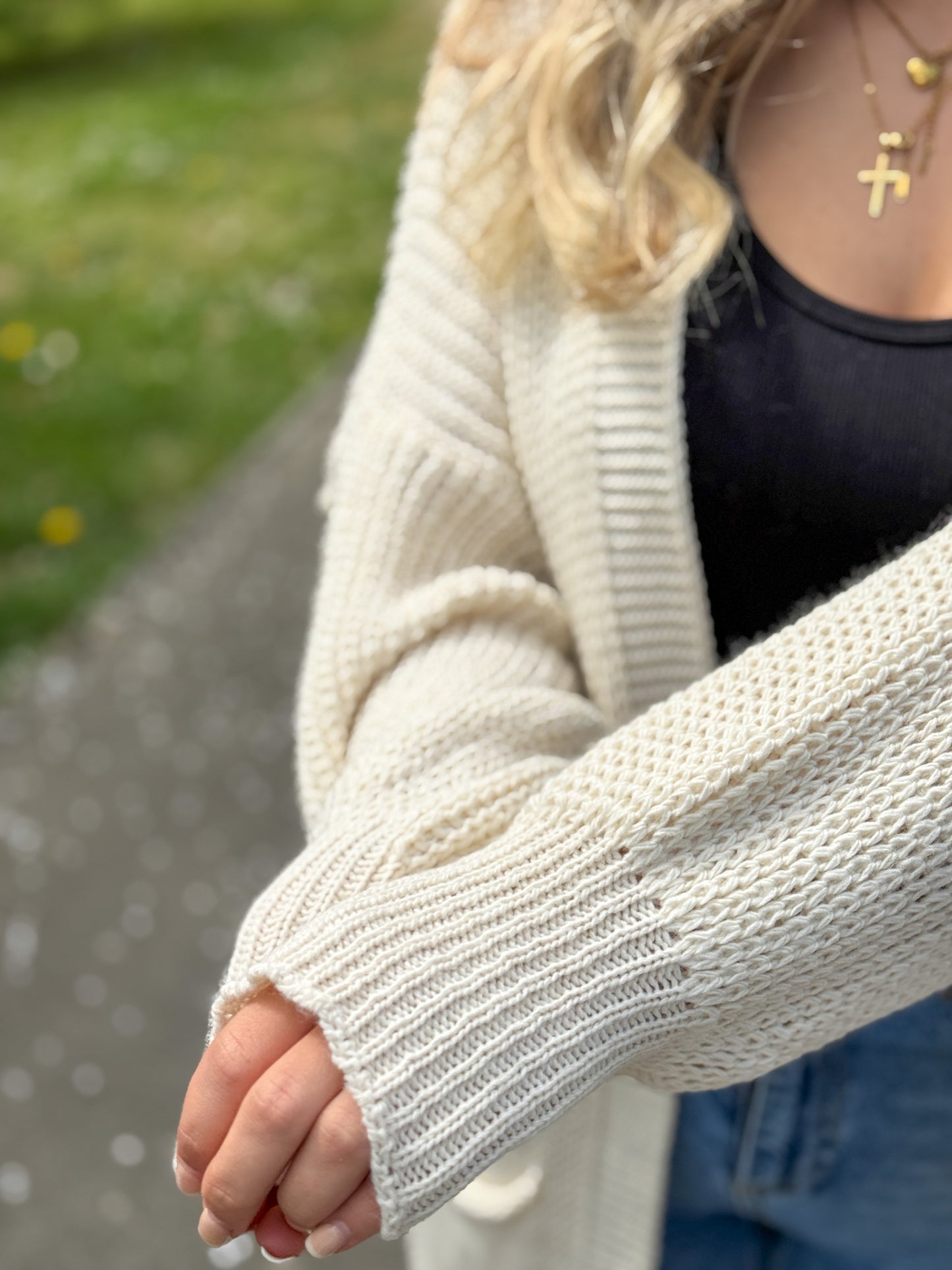 Cardigan Lang ONE SIZE Beige