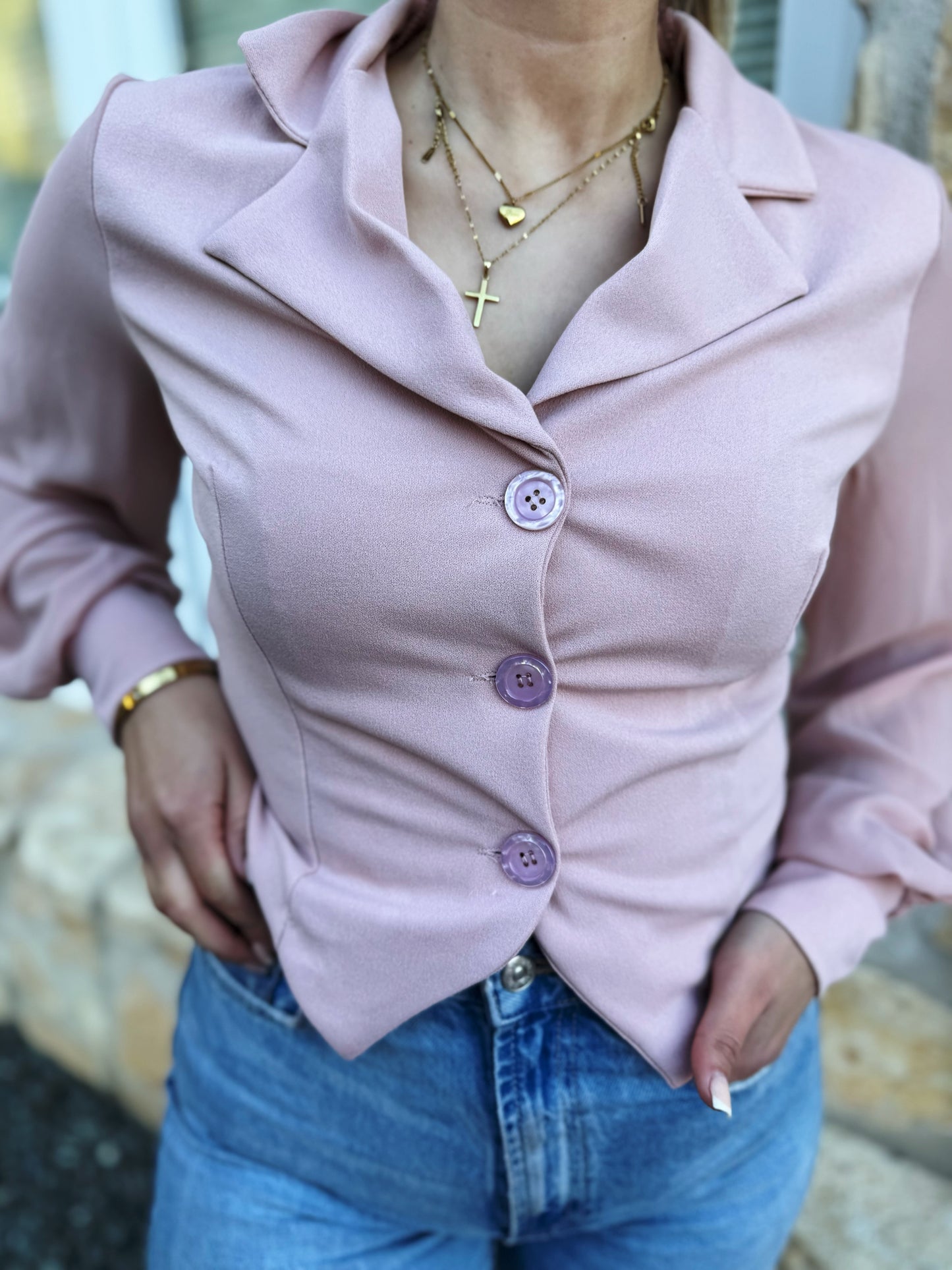 Blazer Bluse Rosa