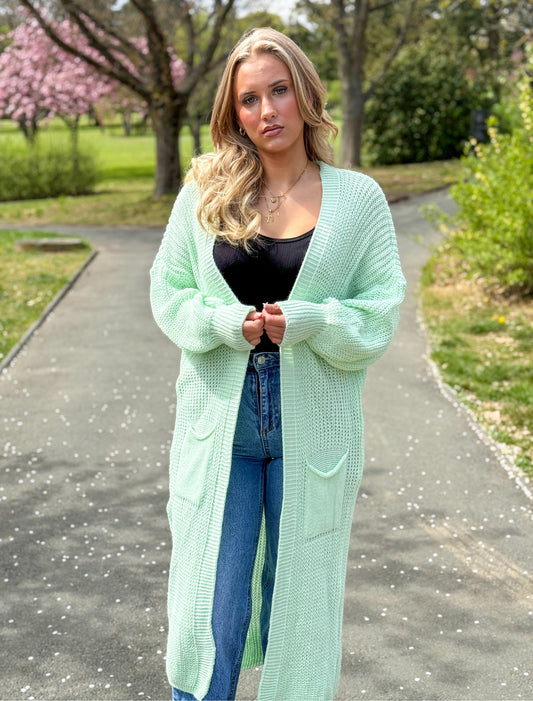 Cardigan Lang ONE SIZE Mint